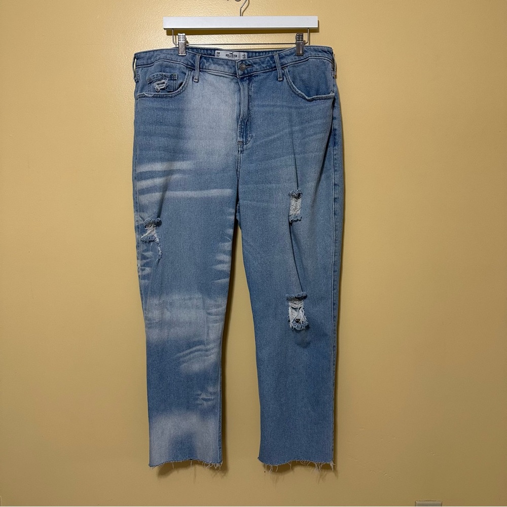 Hollister Curvy Ultra High-rise Vintage Straight Light Wash Jeans Women 19R Blue